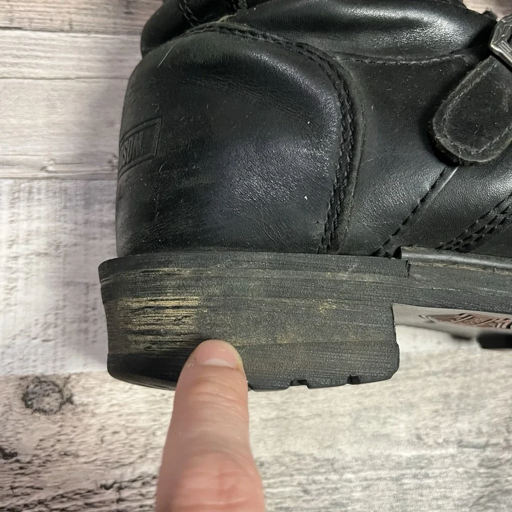 Harley Boots Men's Size 10.5 Black Leather High Leg Motorcycle Biker Apparel